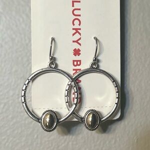 Lucky Brand Silver & Gold Hoop Earrings